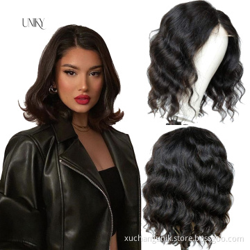Uniky Fashion Curl Lace Front Human Hair Wigs for Black Women Full Hd Frontal Wig Human Hair Ocean Wave Bob Wig